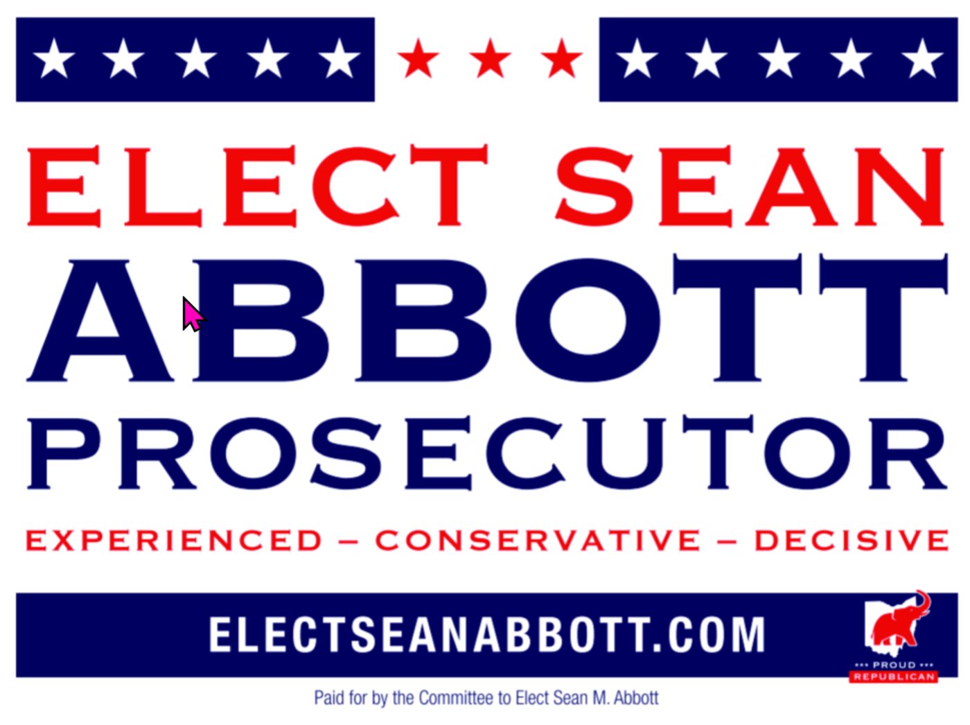 Campaign banner printed in Findlay